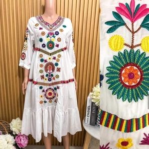 Summer Embroidered Maxi Dress
